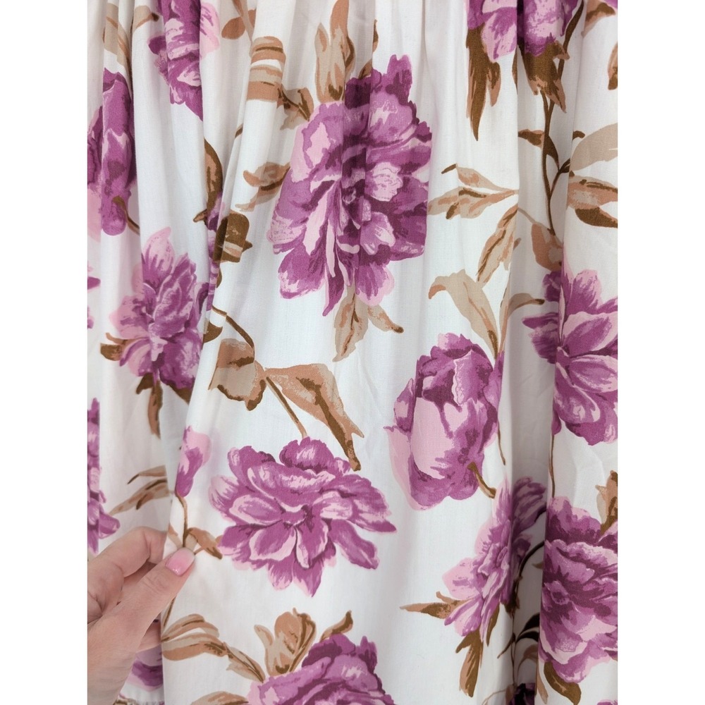 Abercrombie & Fitch Emerson Poplin Puff Sleeve Floral Midi Dress XS Coquette - Picture 6 of 13